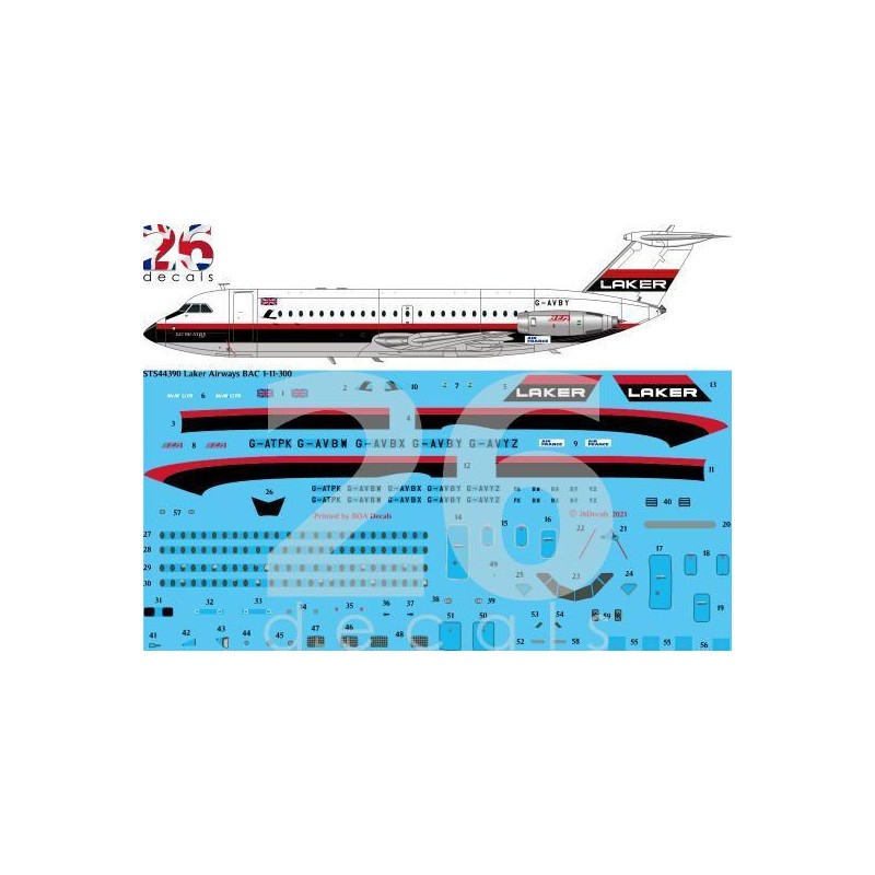 Décal Laker Airways BAC 1-11-300 (pour trousse Eastern Express) – Collection