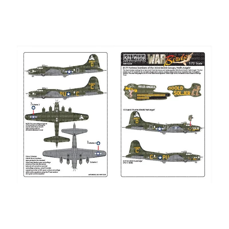Décal Boeing B-17 Flying Fortress du 303rd BG 'Hell's Angels' B-17F 41-24577 VK-D Hell's Angels 358th BS, 303rd BG.B-17F 41-2455 – Collection