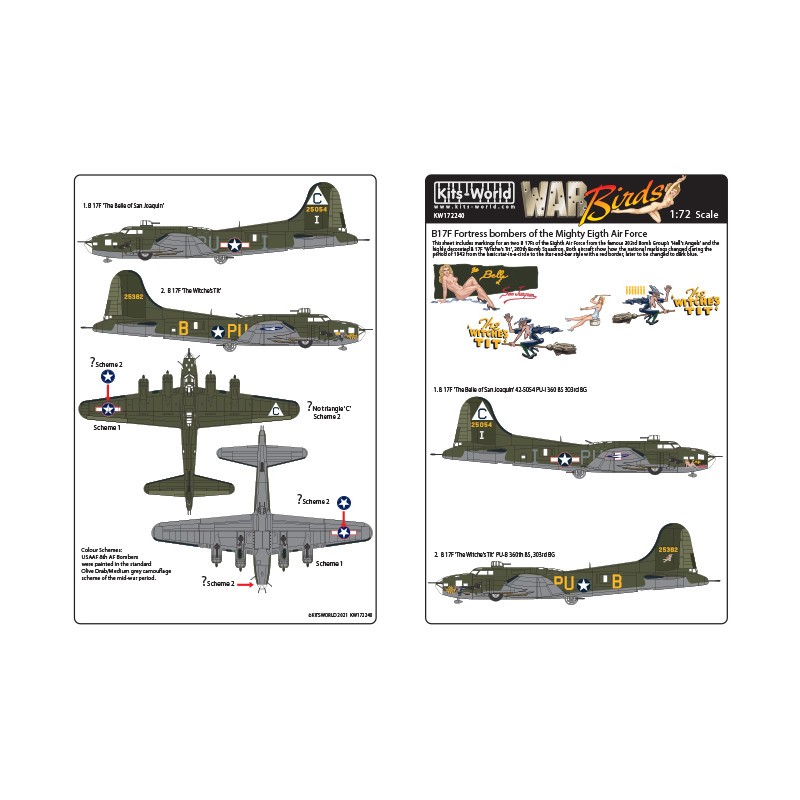 Décal Boeing B-17 Flying Fortress du 303rd BG 'Hell's Angels' B-17F The Belle of San Joaquin 42-5054 PU-I 360 BS 303rd BGB-17F 4 – Collection