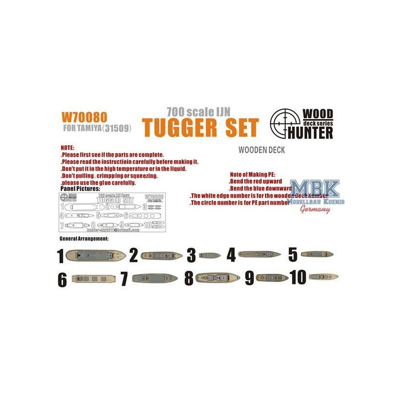 WWII IJN Tugger Set pour Tamiya 315090 – Collection