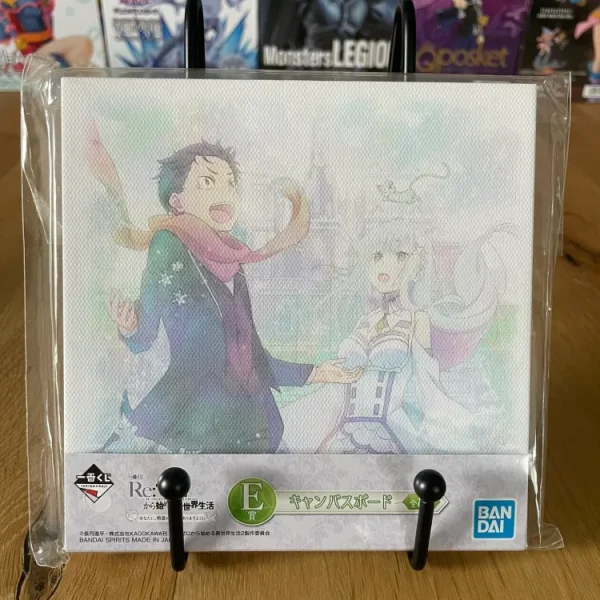 Re:Zero – Canvas painting 14 cm Subaru & Emilia · Ichiban Kuji Yume Miru Mirai no Monogatari (Lot E)