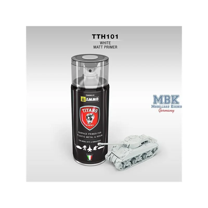 Peinture WHITE MATT PRIMER Spray pour Plastique, Métal & Résine – Collection