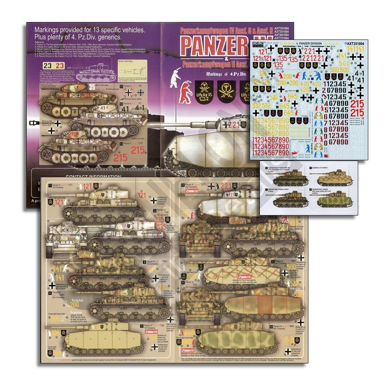 Décal Réimprimé ! 4. Pz.Div. Pz.Kpfw.IV Ausf. G, H & Panzer Ausf. L'Luchs – Collection
