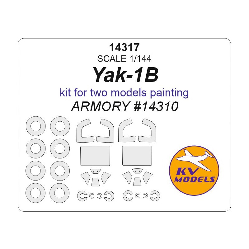 (conçu pour être utilisé avec les kits Armory AR14310) + mas – Yakovlev Yak-1B (masques inclus pour la peinture de deux modèles)