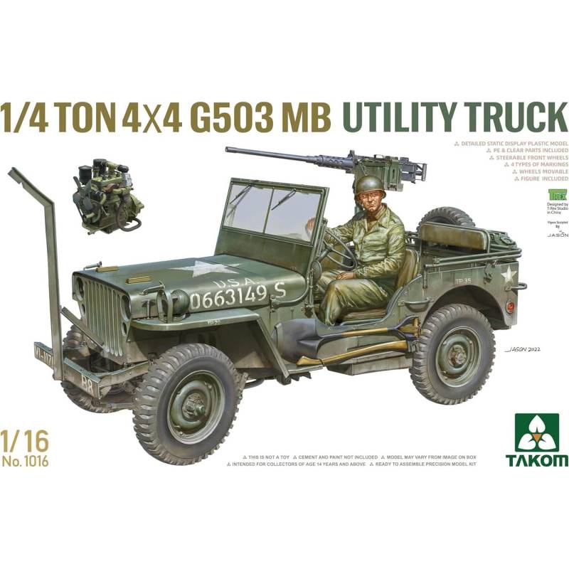 ¼-ton 4×4 G503 Willys MB utility truck (1:16) – Maquette