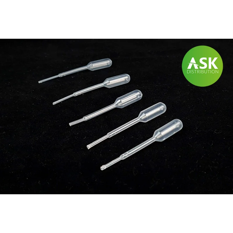Pipettes pour mélanger les couleurs Small Size 5x1mlSet de 5 petites pipettes graduées pour doser précisément peintures et dilua – Collection